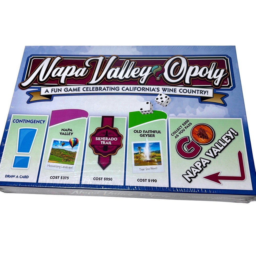 Napa Valley Opoly Wine Country Theme Board Game Family Late for the Sky